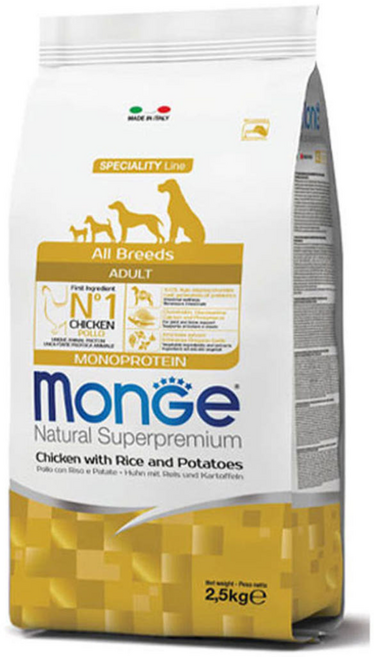[DOG]몬지 모노프로틴 (LID) 올브리드 어덜트 치킨 2.5kg, 1개, 닭
