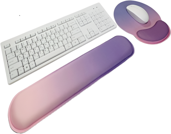 토탈렉스 키보드 마우스 손목 받침대 세트, 1세트, 핑크