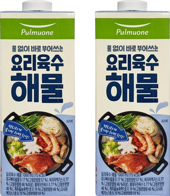 풀무원 요리육수 해물, 1L, 2개