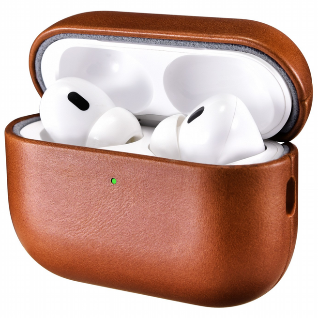 에어팟 프로3 이어폰 케이스 아이폰 무선 이어폰 케이스 가죽 소가죽 케이스, 갈색, AirPods Pro3