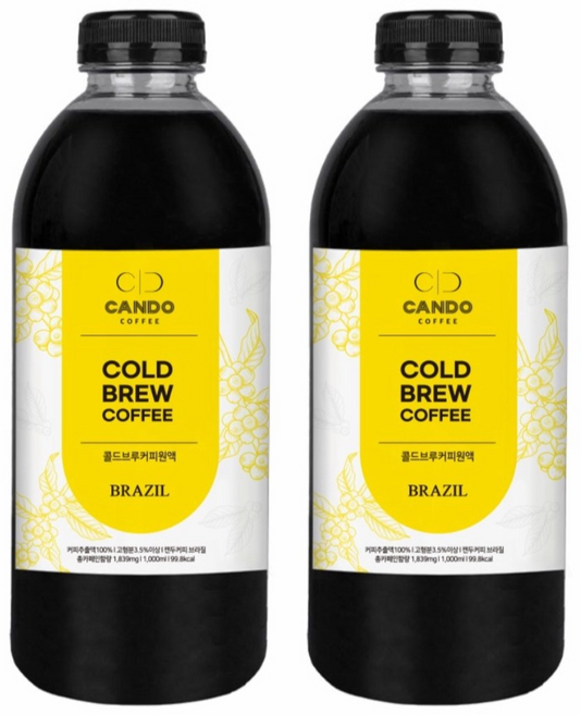 [캔두커피]콜드브루 원액 카페 업소용 고소한맛, 2개, 1개입, 1L