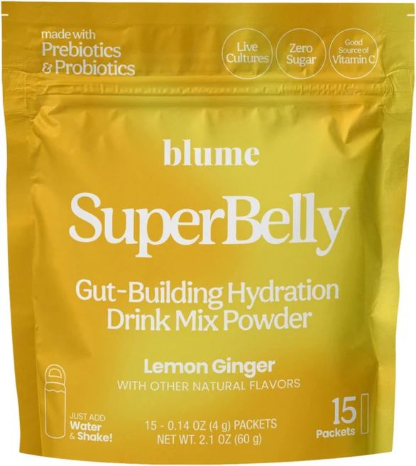 블룸 슈퍼벨리 레몬 진저 15개입 프로바이오틱스 전해질, 60g, 1개 - 쿠팡