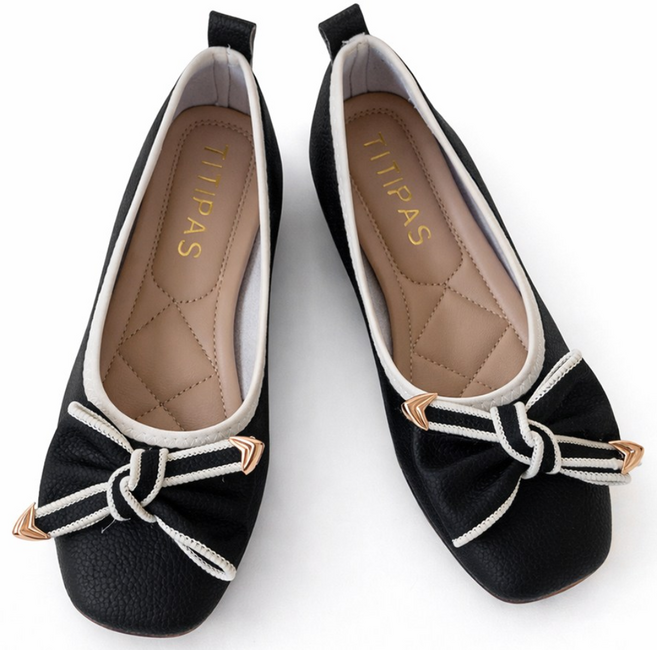 티티파스 셀리 리본 여성 플랫 단화 슈즈 (2color)