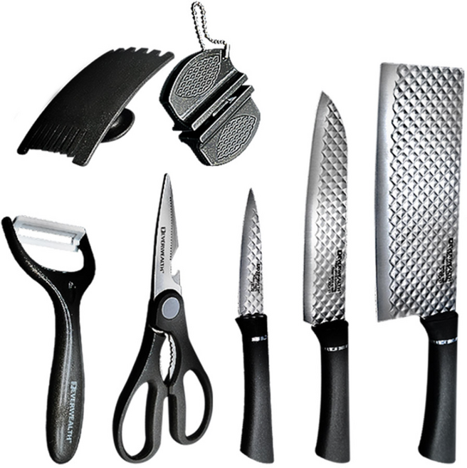 정품 에버웰스 7종세트 식도 칼 과도 가위 칼세트, 에버웰스 주방칼 7종세트