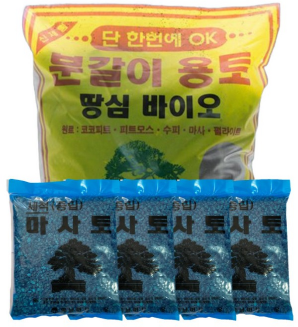 분갈이용흙 세트(용토35L_1개+중립세척마사2KG_4개), 1개