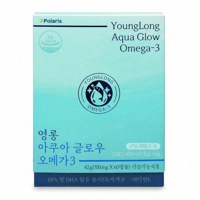 영롱 아쿠아 글로우 오메가3 RTG 초임계 임산부 약국, 1개, 60정