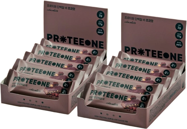 프로티원 단백질바 저당 프로틴바 초코맛 에너지바 칼로리바 간식, 20개, 55g - 쿠팡