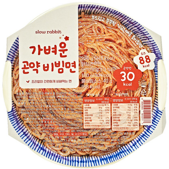 가벼운 곤약 비빔면 컵면, 4개, 220g
