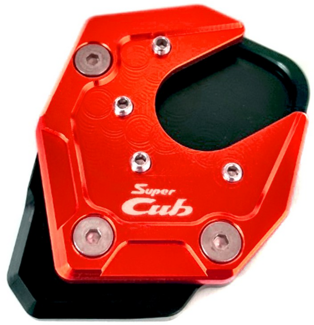 락모터스 혼다 슈퍼커브 호환 전년식 사이드스텐드클립 확장클립 발판 스쿠터 오토바이, 레드, 1개