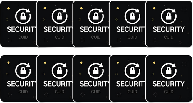 CUID PVC 스티커 태그 MCT RFID 도어락 공동현관 복사 스마트폰 10개 세트, 02. 25X25 사각 PVC 블랙 디자인(No.2P)