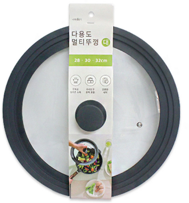 나무이야기 다용도 멀티뚜껑 냄비 후라이팬 실리콘 덮개, 1개, 32cm