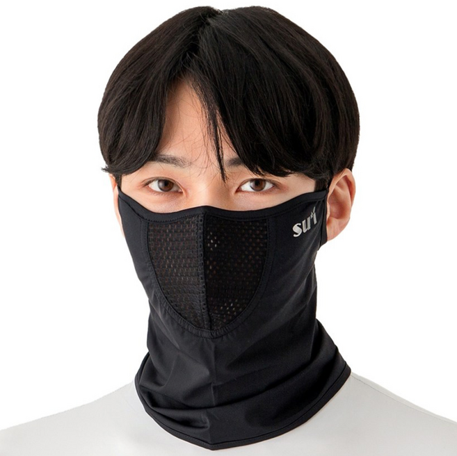 [수이골프 R형] UV 자외선 차단 얼굴 햇빛가리개 골프 등산 조깅 바이크 스포츠 마스크, R-8 블랙, 1개