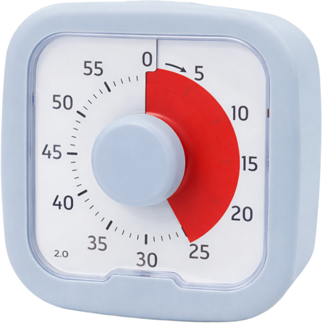 오키브 무소음 뽀모도로 공부 주방 구글타이머, 1개, 파우더스카이