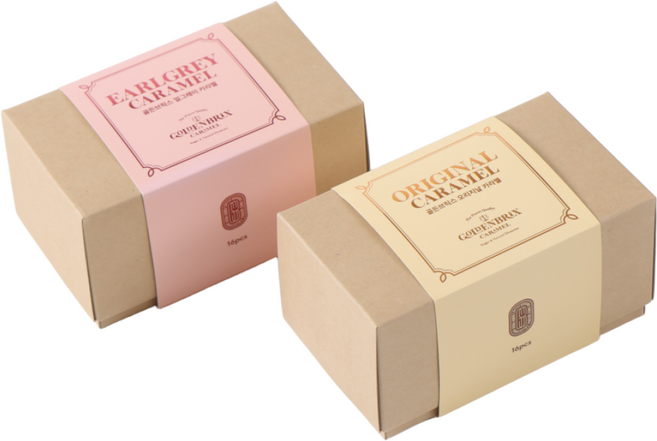 골든브릭스 고급 디저트 프리미엄 수제 카라멜 오리지널 1박스+얼그레이 1박스