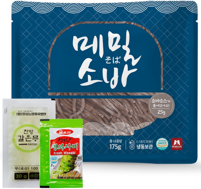 마녀바스켓 시원한 프리미엄 메밀소바(면 소스 갈은무 와사비), 10개, 208g