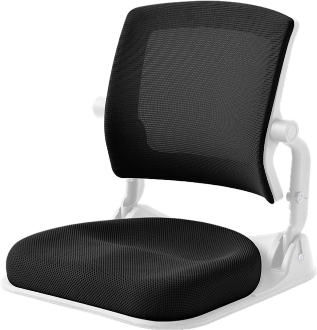 퍼백 PB-L1506 브리즈백 에어 통풍 접이식 휴대용 좌식의자 일식집 다다미방 허리 편안한 바닥의자, 2.브리즈백에어 화이트, 1.블랙메쉬