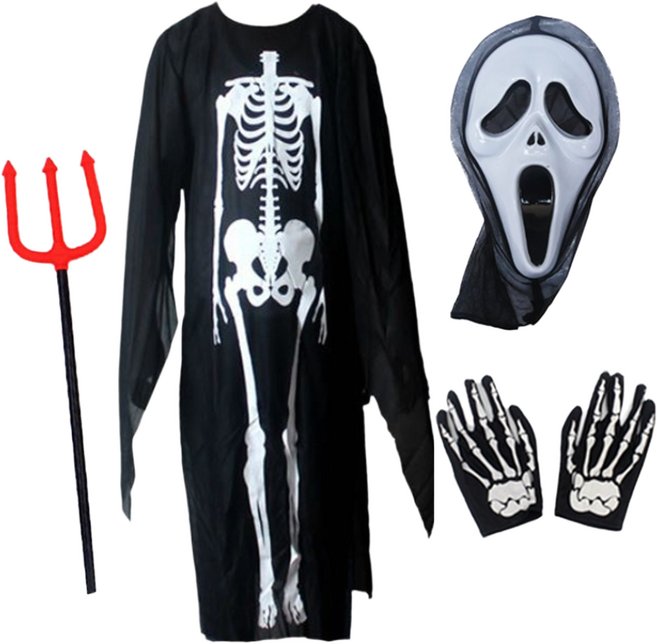 오자드 4종 해골망토 가면 삼지창 아동 유아 어린이 주니어 성인 남아 할로윈 코스튬 코스프레
