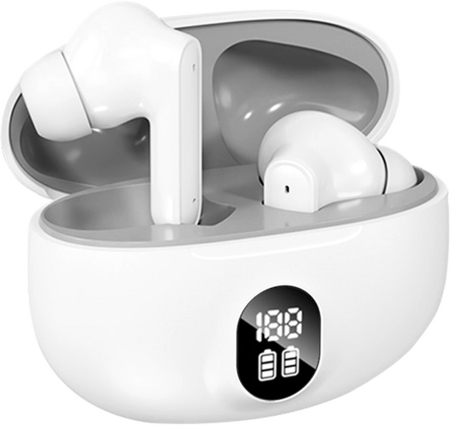 헬릭스케어 커널형 블루투스 이어폰 고음질 C타입충전, 화이트, EQ-520K