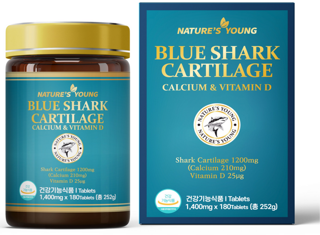 NYK 호주 청새리연골칼슘 비타민D 180정 청상어연골 상어연골칼슘 상어 콘드로이친, 1개