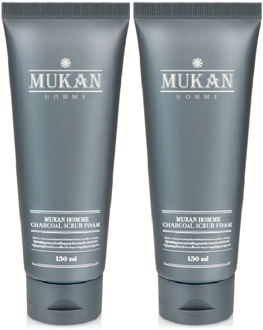 무칸 옴므 차콜 스크럽 폼, 150ml, 2개