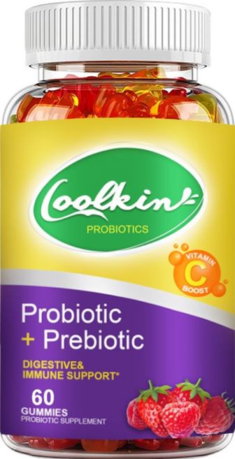 프로바이오틱스 + 프리바이오틱스 - 비타민 C - 장 건강 복부 팽만감 완화 변비, 1개, 60정