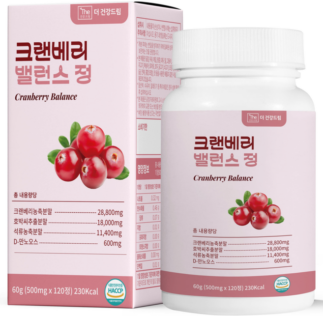 더건강드림 호박씨추출물 크랜베리 밸런스 정, 1개, 120정