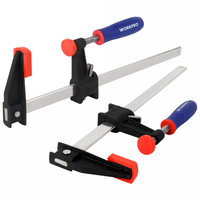 WORKPRO 12인치 철 목공용 지그 빠른 방출 철 F형 지그 목공클램프, W001417VK 2PC