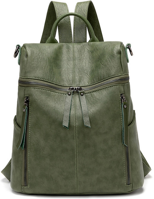 로르빈 여성용 소가죽 데일리 백팩 인조가죽 직장인 패션 여행 가벼운 가방 대학생 숄더백 겸용