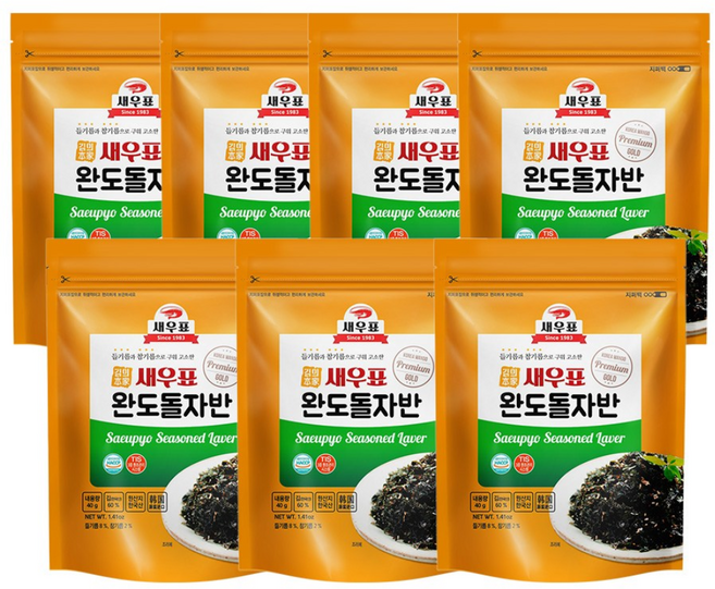 새우표 완도 고소한 돌자반, 40g, 7개