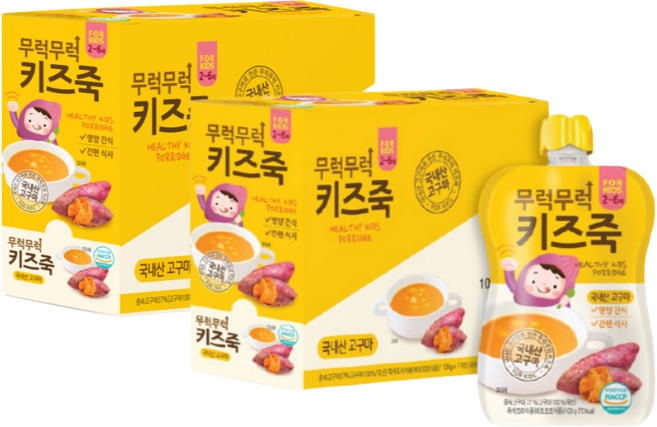 이유케어스 무럭무럭 키즈죽, 고구마맛, 14개, 100g