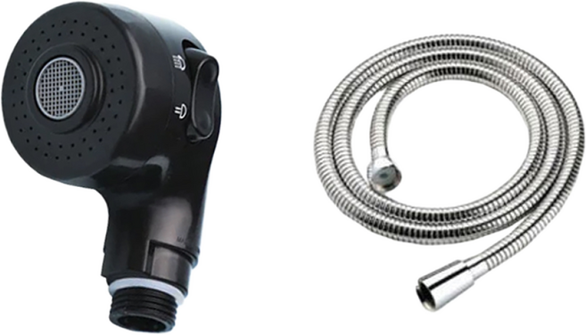 국산 미용실 샤워기헤드(블랙/화이트) 샤워줄, 5번 샤워기헤드(블랙)+1m샤워줄(플래티넘), 1개