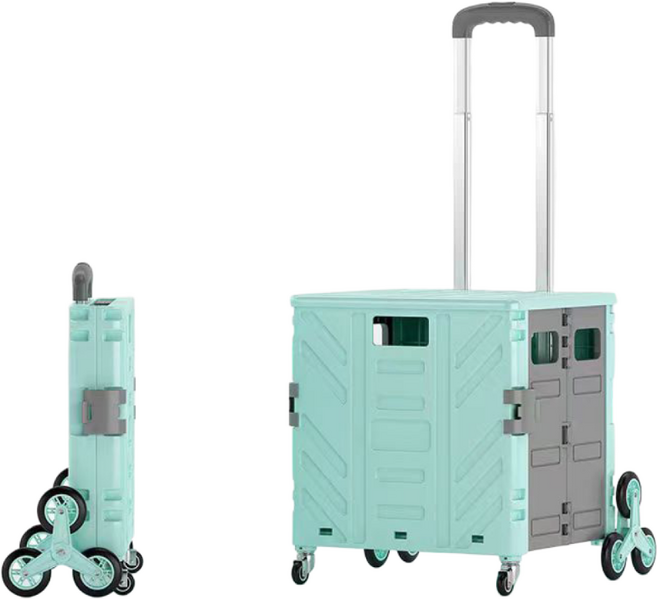 HAM 다용도 특대용량 접이식 카트 4바퀴/8바퀴 쇼핑 핸드카트 폴딩카트 덮게포함, 1개, 민트 8바퀴 50L