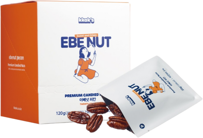 이베넛 피칸정과 강정 소포장 20그램 미디엄박스, 20g, 6개