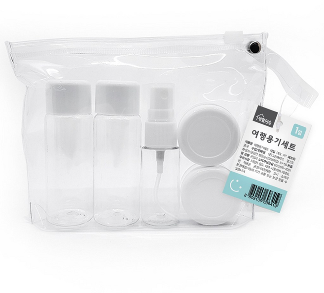 생활미소 여행용 용기 세트, 혼합색상, 1세트