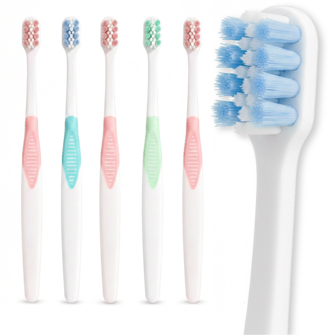 에버루틴 U자형 미세모 교정칫솔 치아교정용 저자극성 칫솔, 1세트, 6개입