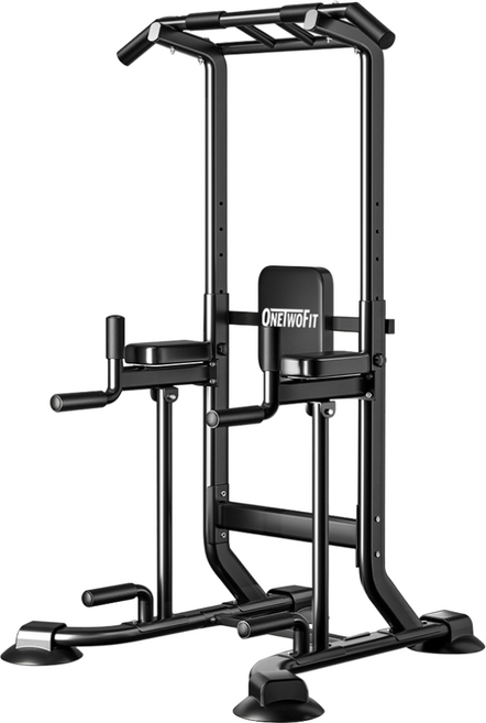 OneTwoFit 원투핏 다용도 턱걸이 높이 6단계 조절가능 가정용 철봉 운동기구, 블랙