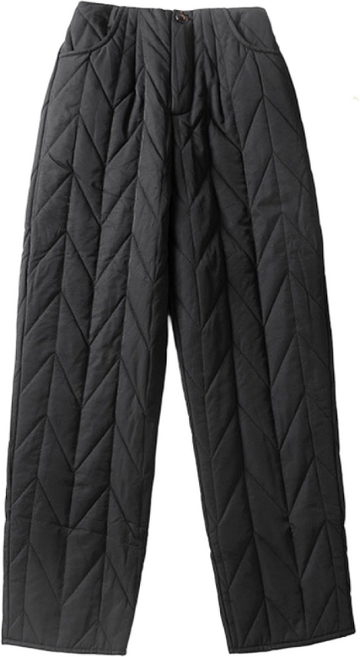 POMTOR 여성 겨울바지 캐주얼 패딩팬츠 밴딩 면바지