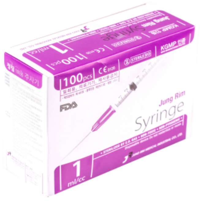 정림 멸균주사기 1cc 26g 일회용 주사기, 1개