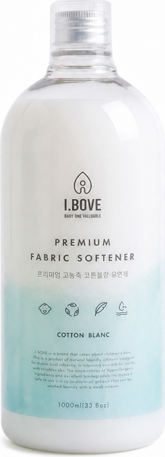 아이보브 프리미엄 고농축 아기 섬유유연제 코튼블랑 향, 1개, 1L