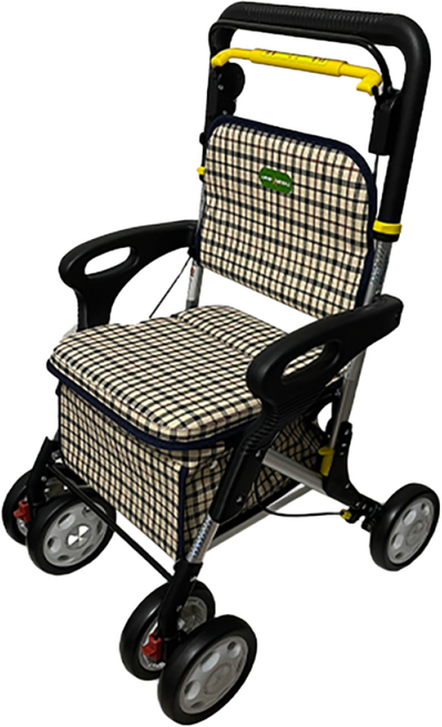 케어맥스 어르신 보행기 노인 보행보조기 어른 성인용 실버카 할머니 유모차 생신선물, CW-SP300(체크), 1개