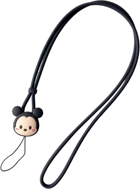 범쓰컴퍼니 실리콘 캐릭터 폰스트랩 목걸이 핸드폰 스트랩고리 랜야드, 미키, 1개