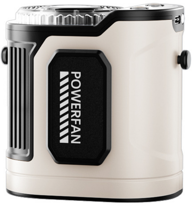 루베라 허리선풍기 무선 휴대용 LED조명 내장 대풍량 100단 조절 3600mAh 배터리 허리착용 목걸이형 2in1 야외 작업용 쿨링팬, 화이트, Y18