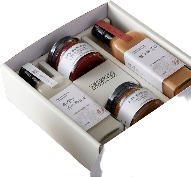 배나무실 유기농 저염 쌀누룩 소스류 4종 선물세트, 일반포장, 1세트, 300ml