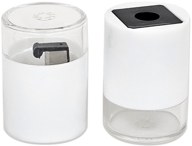 펜슬깎이 1구 원통 원홀 펜슬샤프너 1+1 화이트, 1개