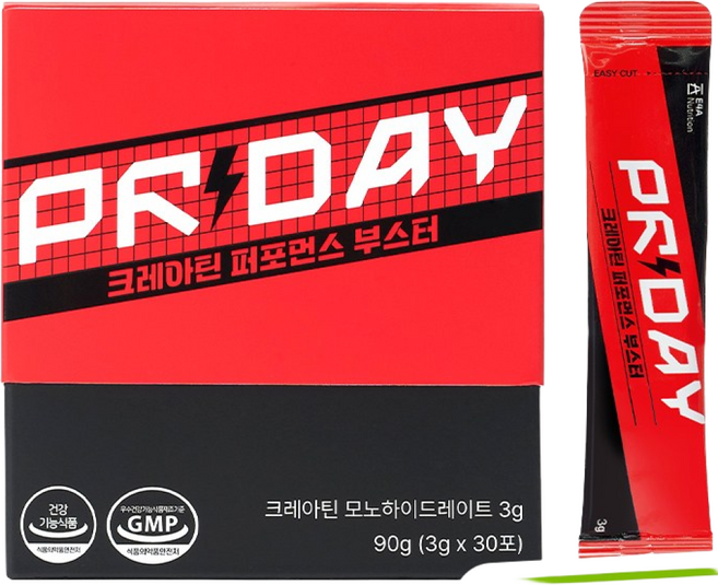 PRDAY 크레아틴 퍼포먼스 부스터 크레아퓨어 모노하이드레이트 레몬맛, 1박스, 30회분