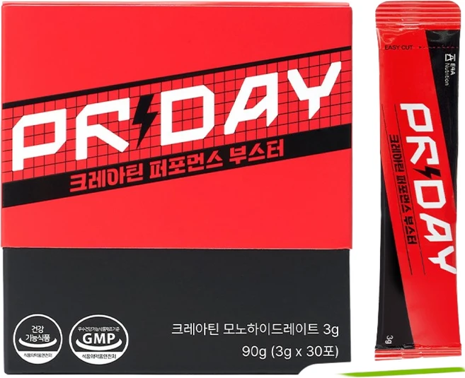 PRDAY 크레아틴 퍼포먼스 부스터 크레아퓨어 모노하이드레이트 레몬맛, 1박스, 30회분 - 쿠팡