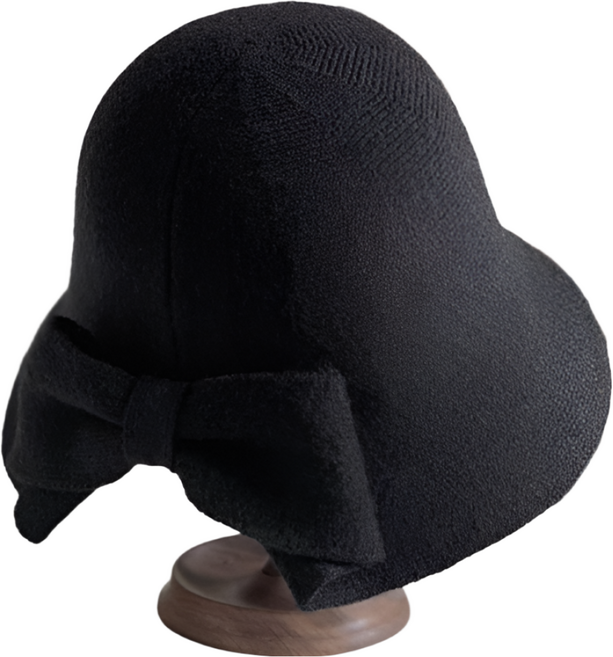 사시오 겨울 캡모자 니트모자 챙모자 양모 리본 벙거지 버킷햇