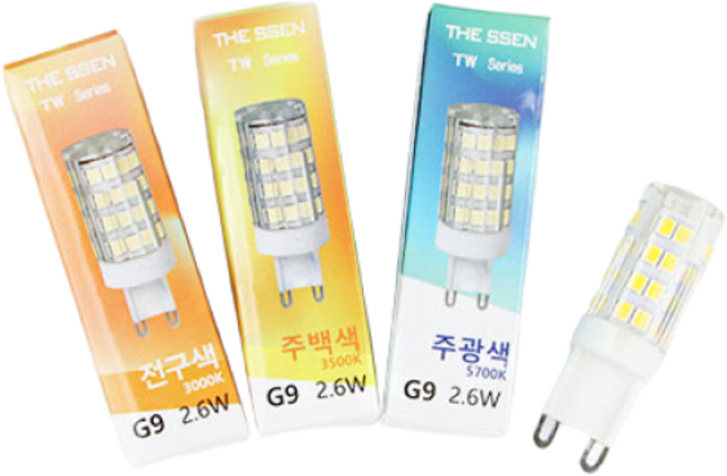 LED G9전구 2.6W 4.2W 3색상 KS 할로겐 대체용 핀전구, 2.6W 주백색, 주백색, 1개