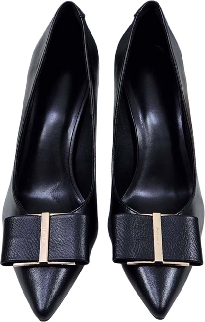 비비루 발편한 하이힐 7cm 리본구두 소가죽 여성 스틸레토 힐 펌프스