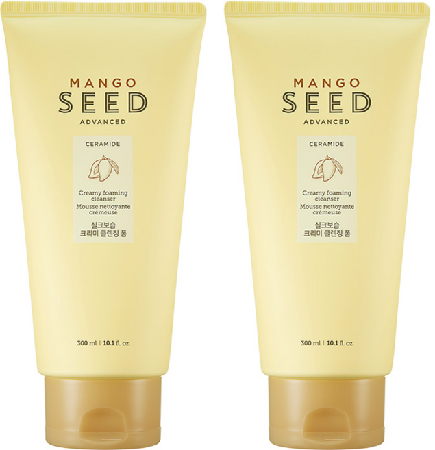더페이스샵 망고씨드 실크보습 크리미 클렌징 폼, 300ml, 2개